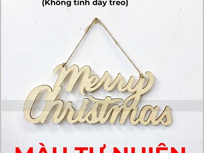 Chữ Merry Christmas 35x14cm [Bằng gỗ - Nhiều màu] CHU-GO-18
